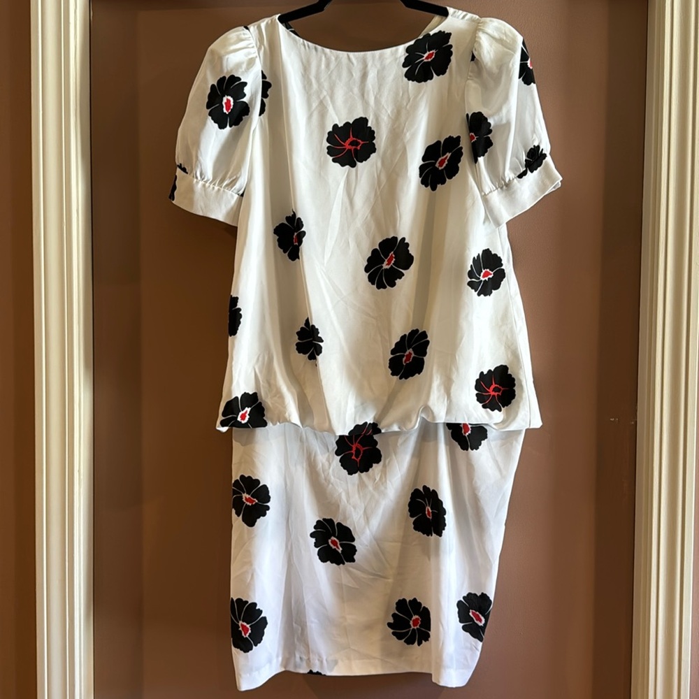 Vintage Floral Peplum Dress